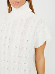 Oversized Roll Neck Cable Knit Dress