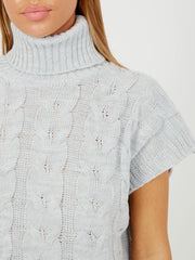 Oversized Roll Neck Cable Knit Dress