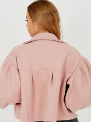 Balloon Sleeve Thick Cropped Jacket