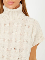 Oversized Roll Neck Cable Knit Dress