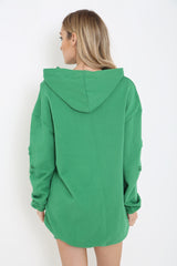 Oversized Distressed Hooded Jumper Dress