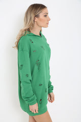 Oversized Distressed Hooded Jumper Dress