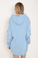 Oversized Distressed Hooded Jumper Dress