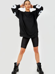 Buffalo Print Oversized Sweatshirt