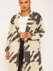 Houndstooth Longline Coat