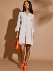 Textured Frill Smock Dress