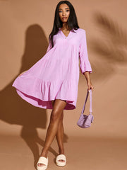 Textured Frill Smock Dress