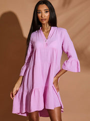 Textured Frill Smock Dress