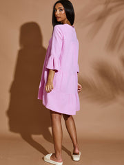 Textured Frill Smock Dress
