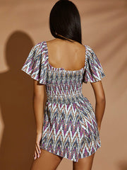 Multi Coloured Shirred Playsuit