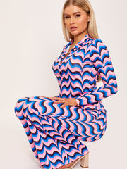 Pantalón acampanado de impresión abstracta