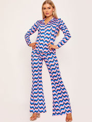 Pantalón acampanado de impresión abstracta