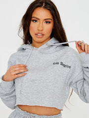 Los Angeles Cropped Hoodie & Jogger Fleece Co-ord