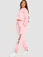 Los Angeles Cropped Hoodie & Jogger Fleece Co-ord