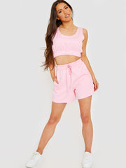 Crop Top & Shorts Fleece Co-ord