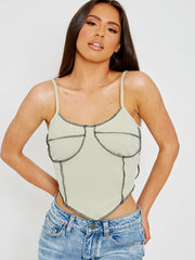 Stitch Detail Bust Cami Crop Top