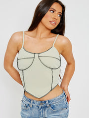 Stitch Detail Bust Cami Crop Top