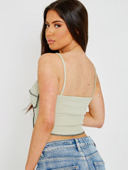 Stitch Detail Bust Cami Crop Top