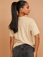 Chevron lip grafisch bedrukt t-shirt