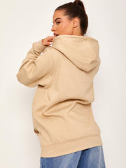 Chevron Lip Graphic Fleeced Hoodie