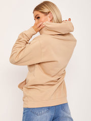 LOVE Chevron Heart Graphic Fleeced Hoodie