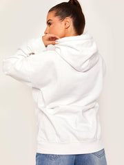 LOVE Chevron Heart Graphic Fleeced Hoodie