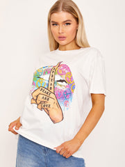 Verspreid Peace Graphic Drukt T-shirt