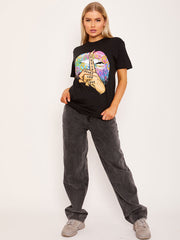 Verspreid Peace Graphic Drukt T-shirt