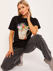 Coffee Queen Graphic Printed T-Shirt