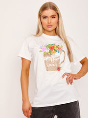 Coffee Queen Graphic Printed T-Shirt