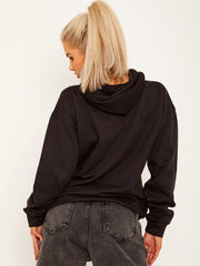 Face Graphic Hoodie with Embroidered Lip