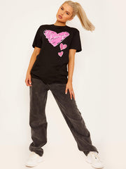 Camiseta de impresión gráfica nunca suficiente corazón