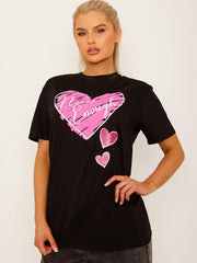 Camiseta de impresión gráfica nunca suficiente corazón