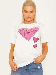 Camiseta de impresión gráfica nunca suficiente corazón