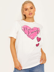 Camiseta de impresión gráfica nunca suficiente corazón