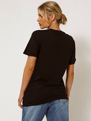 Couture Leopard Print Glitter Detail T-Shirt