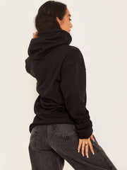 Glitter Leopard Lip Graphic Print Hoodie