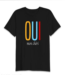 Oui Mon Cheri Grafik gedrucktes T-Shirt