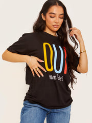 Oui Mon Cheri Grafik gedrucktes T-Shirt