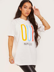 Oui Mon Cheri Grafik gedrucktes T-Shirt