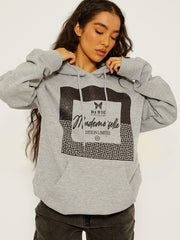 Sudadera con capucha de impresión gráfica de Mademoiselle