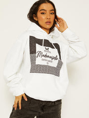 Sudadera con capucha de impresión gráfica de Mademoiselle
