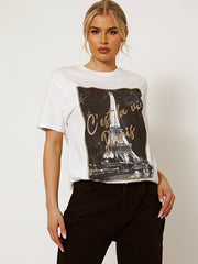 C'est la Vie Paris Glitter Detalle Camiseta