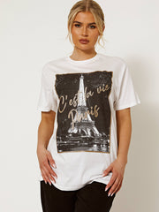 C'est la Vie Paris Glitter Detalle Camiseta