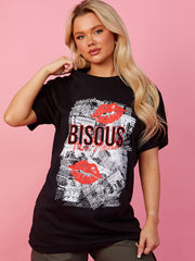 Bisous Carte Postale Graphic T-Shirt
