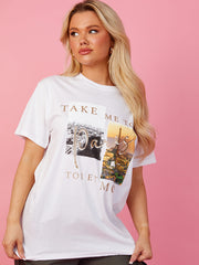 Take Me To Paris Graphic Glitter Detail T-Shirt