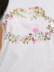 Botanisch lip grafisch bedrukt t-shirt