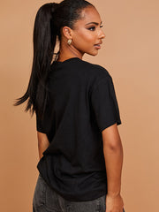 Botanisch lip grafisch bedrukt t-shirt