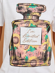 Floral Perfume Graphic Printed T-Shirt