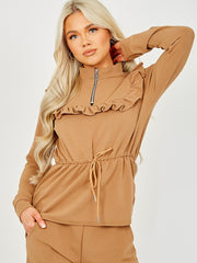 Frill Detail Drawstring Co-ord